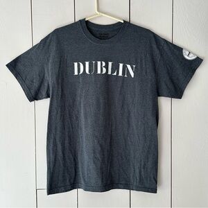 Dublin T-Shirt Back Hammer Print Sz L Heathered Grey